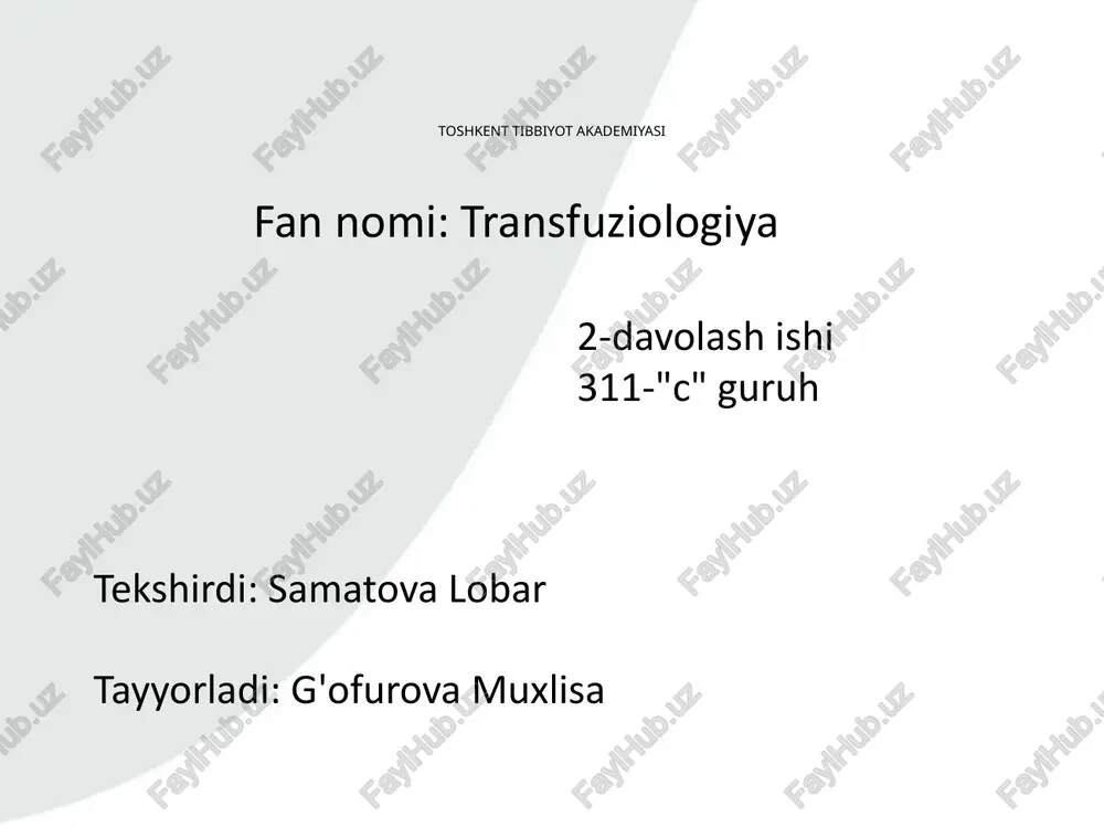 donorlik va modern ko'rikdon. — PPTX