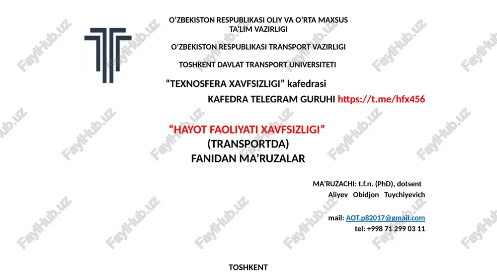 elektrxavfsizligi — PPTX