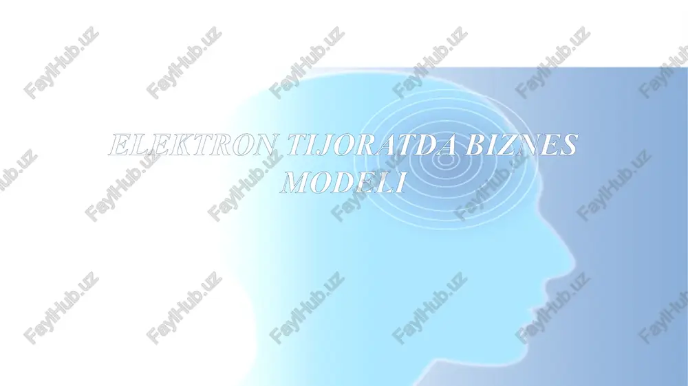elektron tijoratda biznes modeli — PPTX