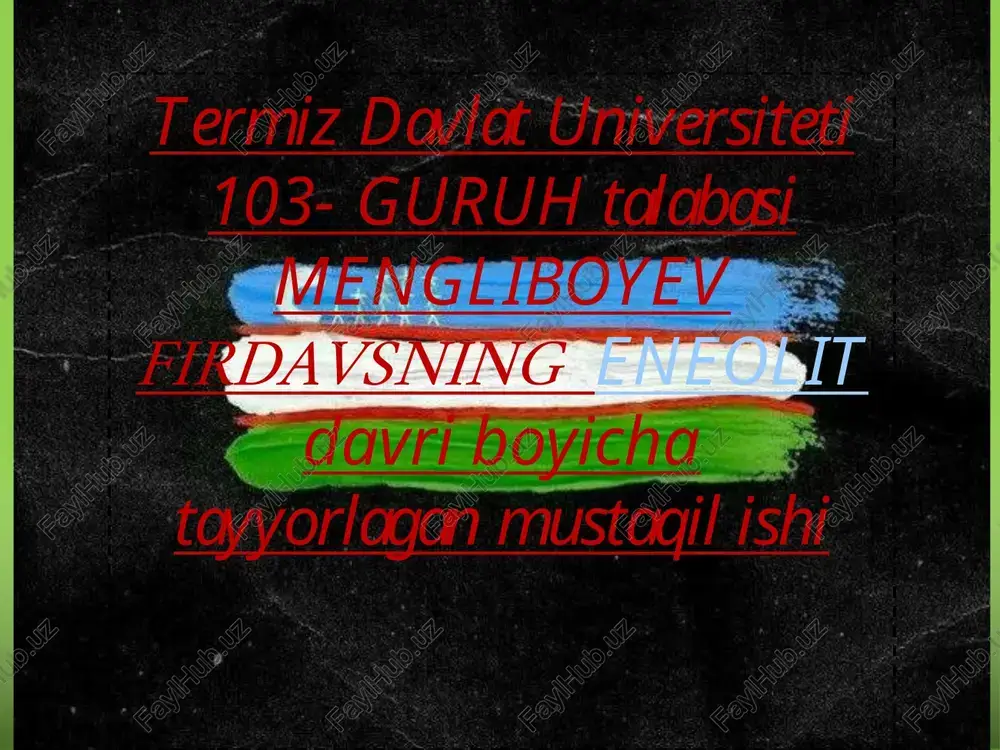eneolit davri — PPTX