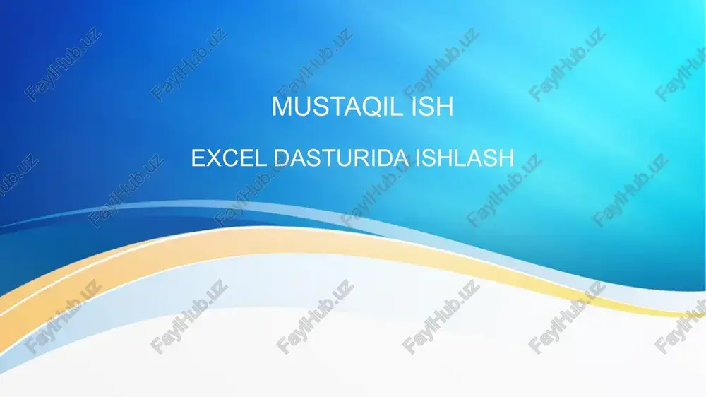 microsoft excel dasturi — PPTX