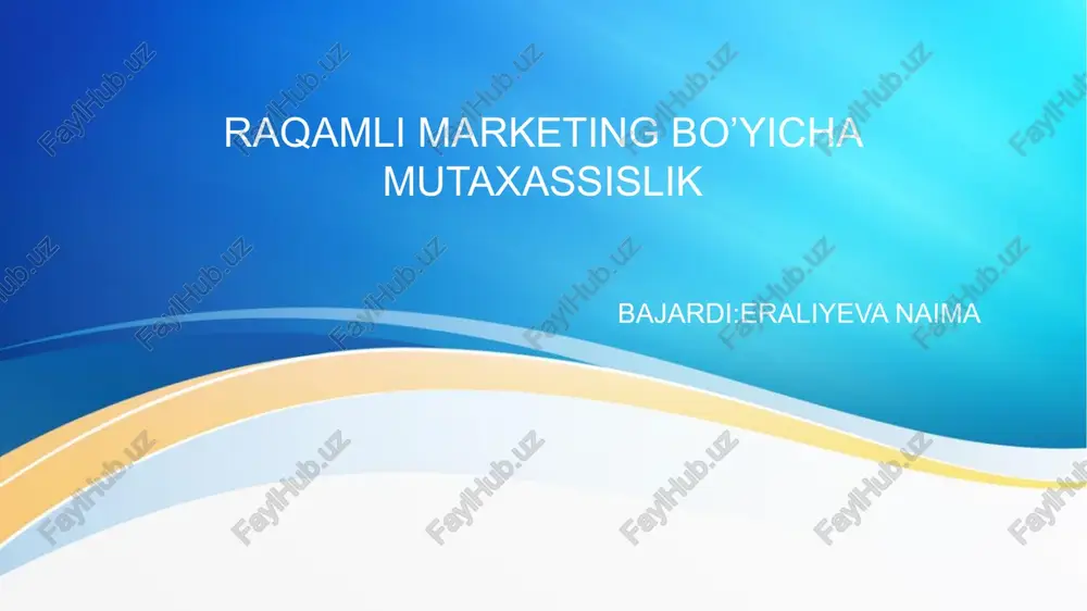 raqamli marketing bo’yicha mutaxassislik — PPTX