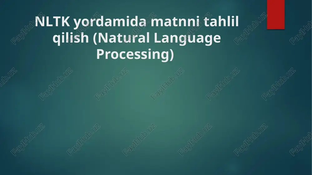 nltk yordamida matnni tahlil qilish — PPTX