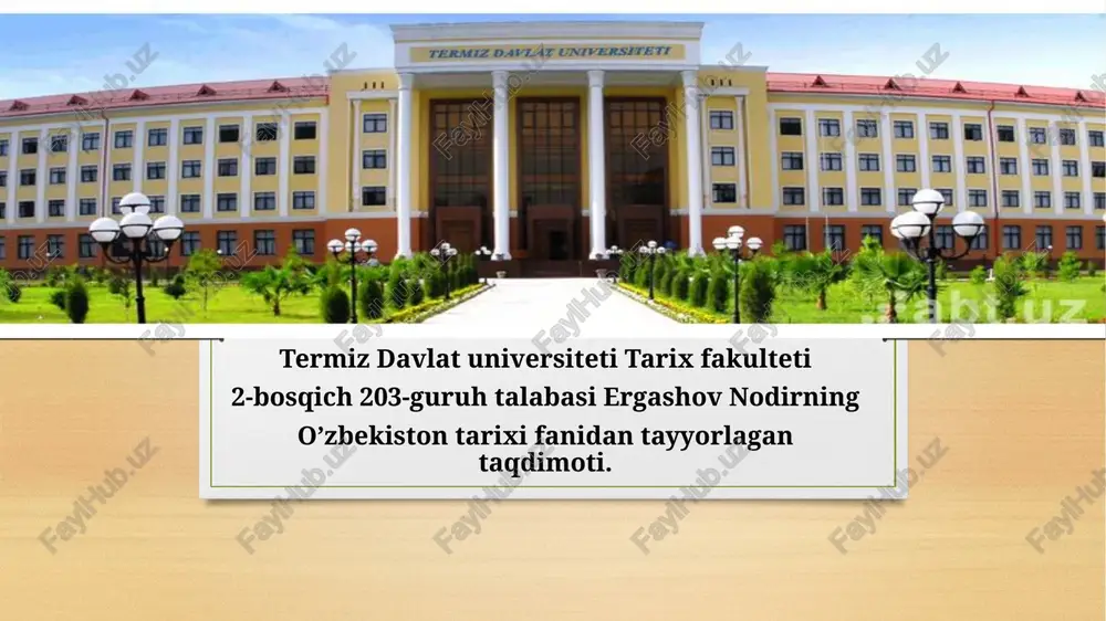 buxoro amirligi dasaroyi munonlari va mansablari — PPTX