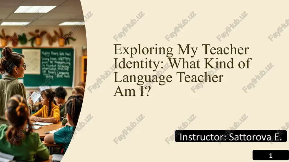 exploring my teacher identity: what kind of language teacher ami? — PPTX