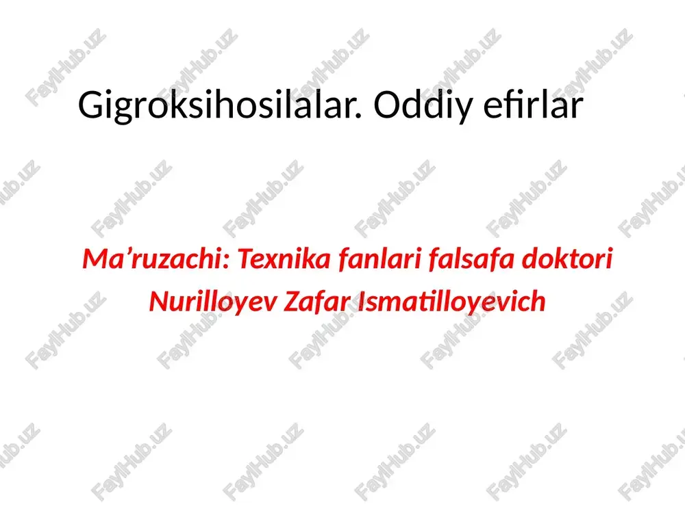 oddiy efirlar — PPTX