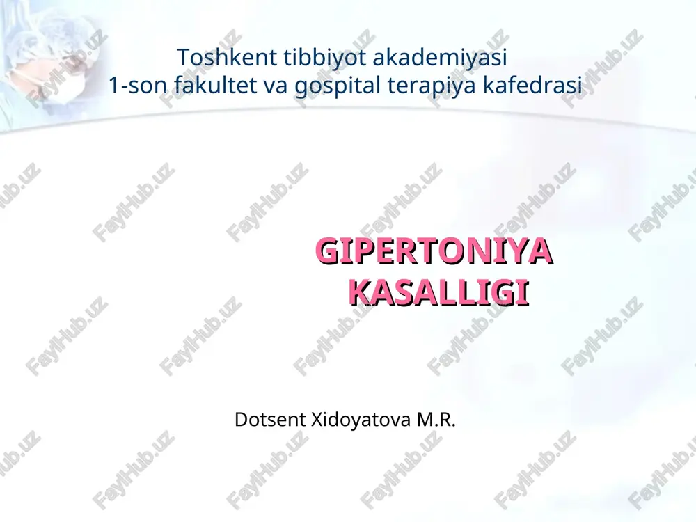 gipertoniya kasalligi — PPT