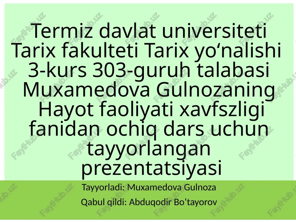sanoatda titrashdan va shovgindan saqlanish — PPTX