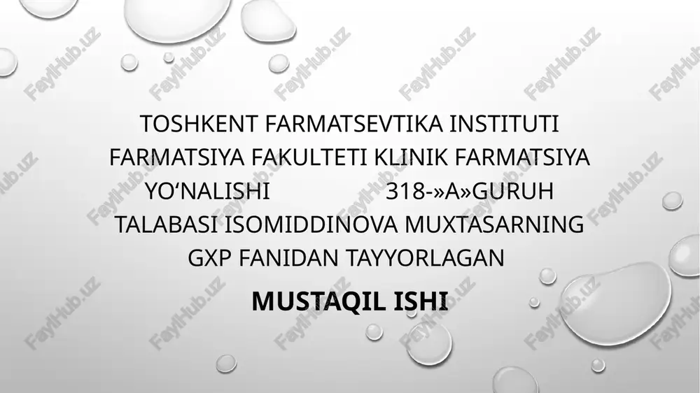 farmatsevtik mahsulotlarni ro‘yxatdan o‘tkazish — PPTX