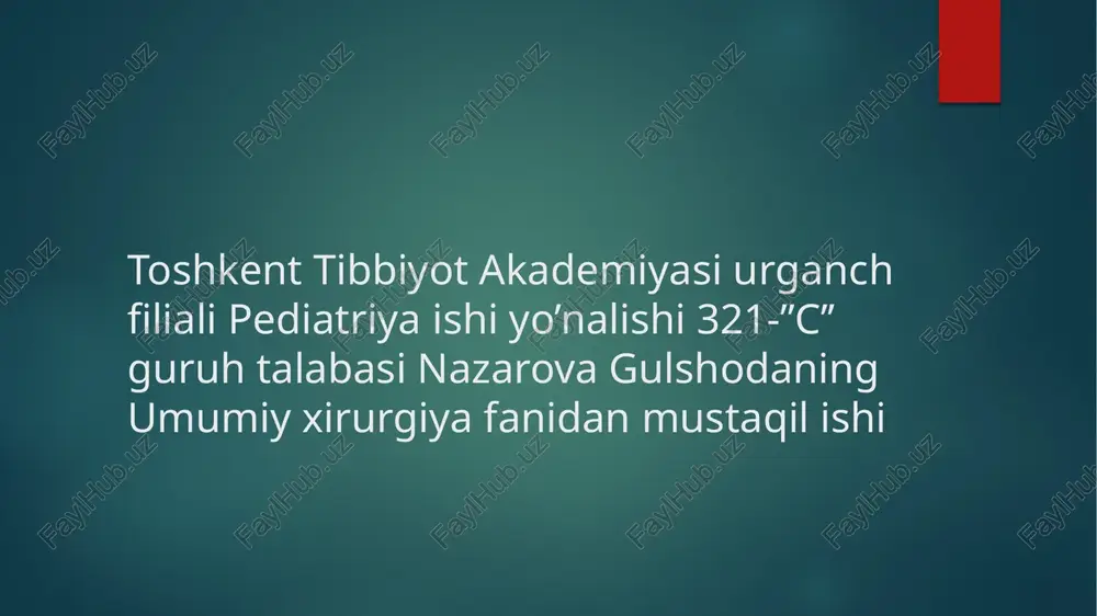 pediatriya ishi yo’nalishi — PPTX