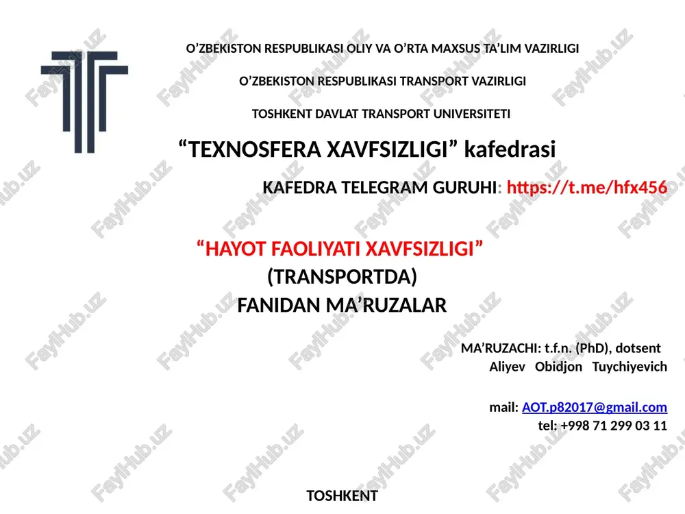 xavfsizlikni sistemalashtirish — PPTX