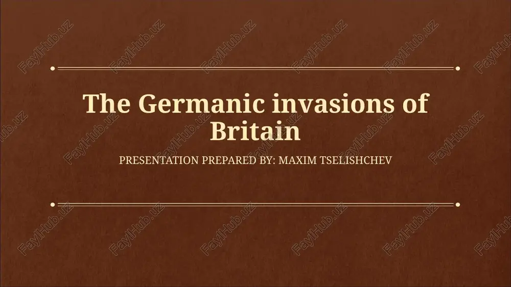 the germanic invasions of britain — PPT
