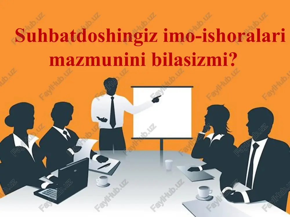 imo-ishoralari mazmunini o'rgangan foydali qo'llanma — PPTX