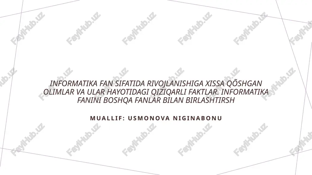 informatika fanining rivojlanishi — PPTX