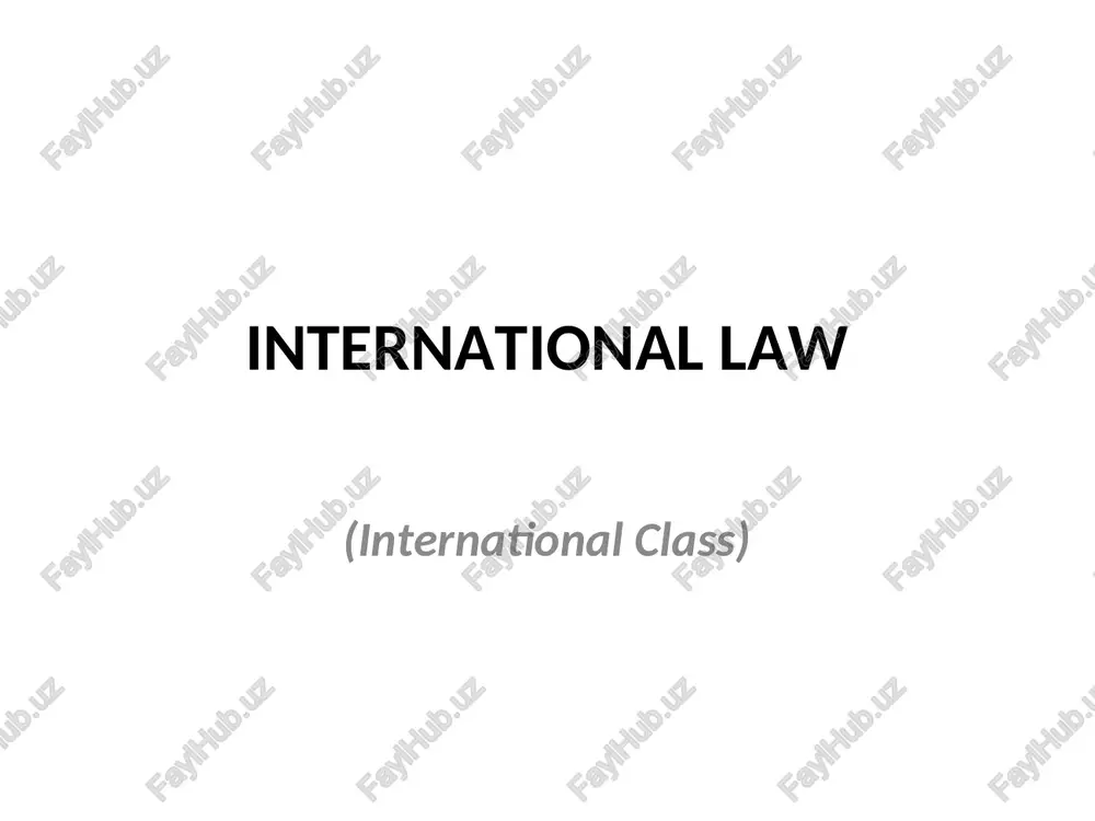 international law — PPT