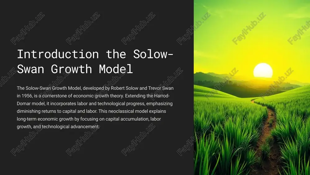 solow-swan growth model — PPTX