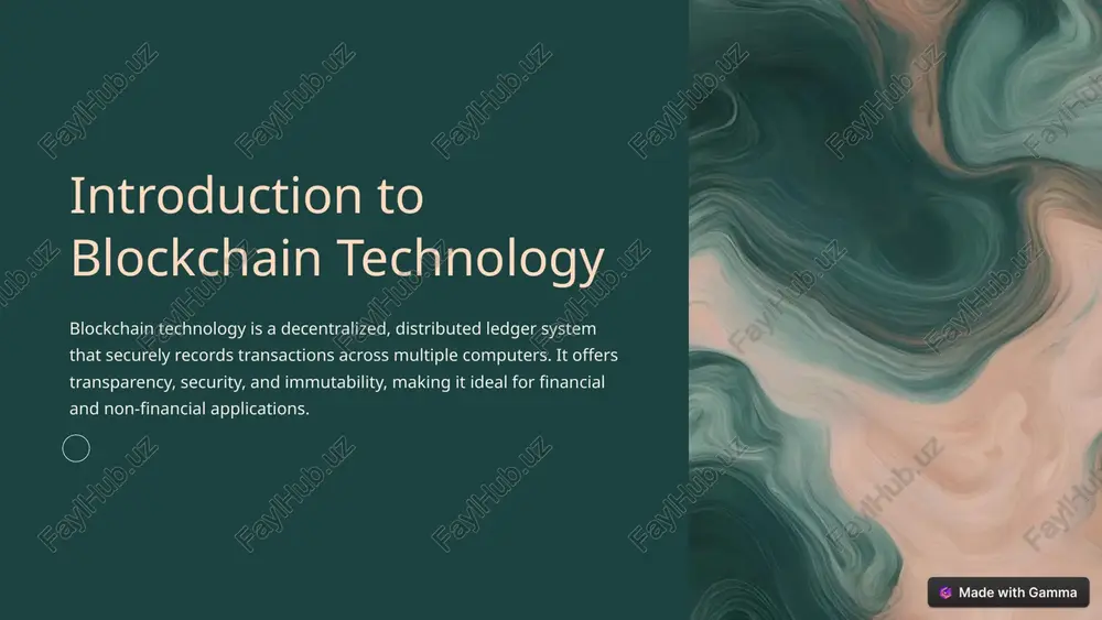introduction to blockchain technology — PPTX