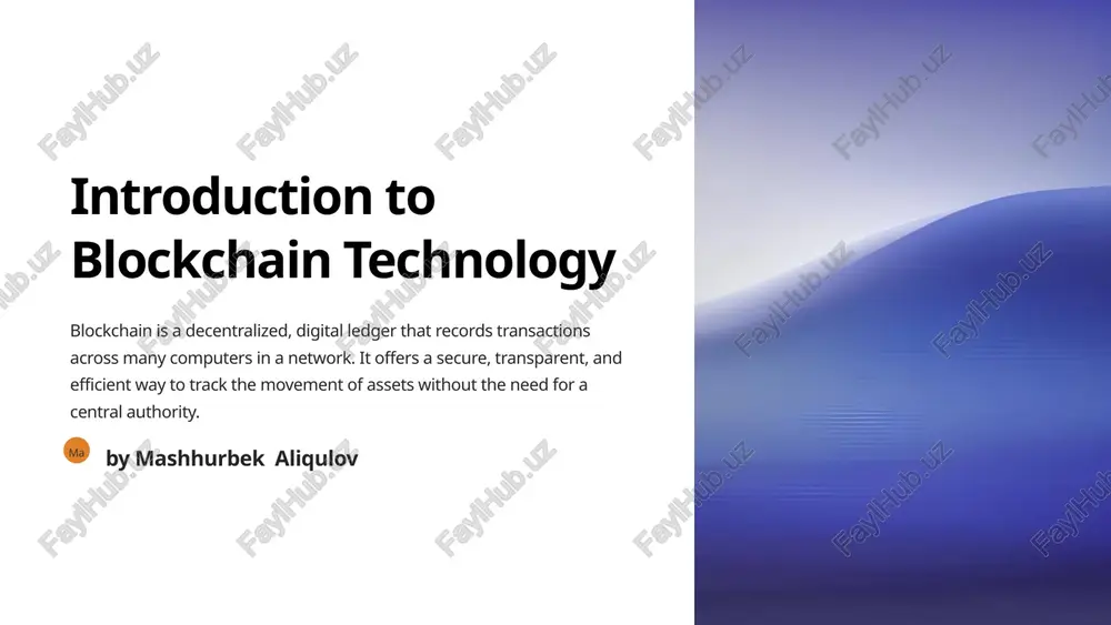 introduction to blockchain technology — PPTX