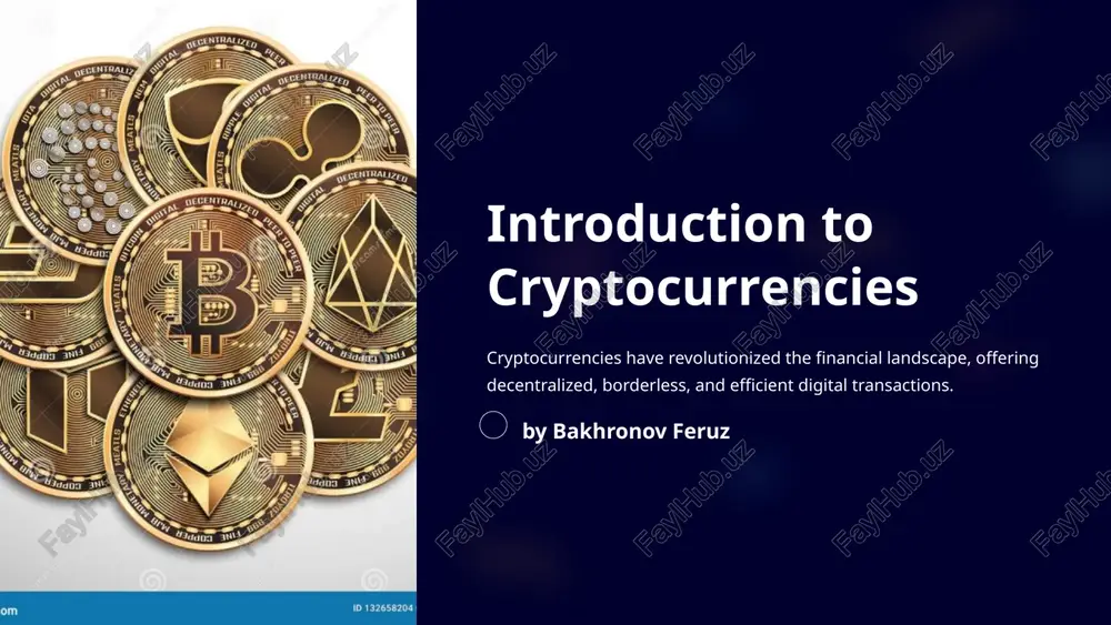 introduction to cryptocurrencies — PPTX