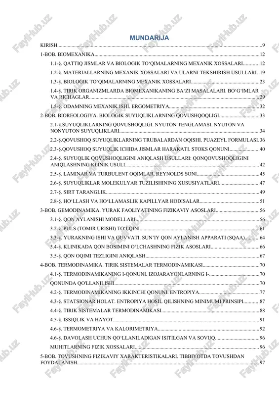 gemodinamika. yurak faoliyatining fizikaviy asoslari — DOCX
