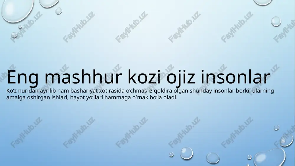 eng mashhur ko‘zioji zinsonlar — PPTX