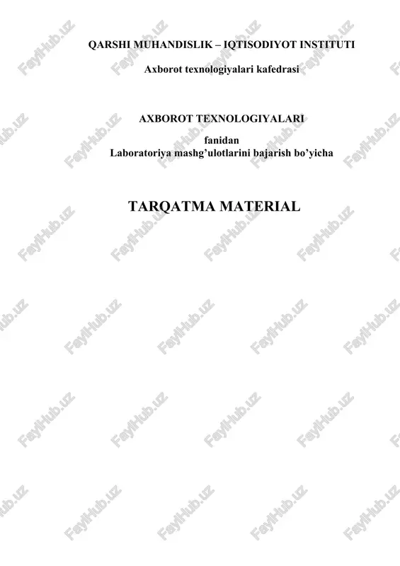 oddiy jarayonlarni dasturlash — DOC
