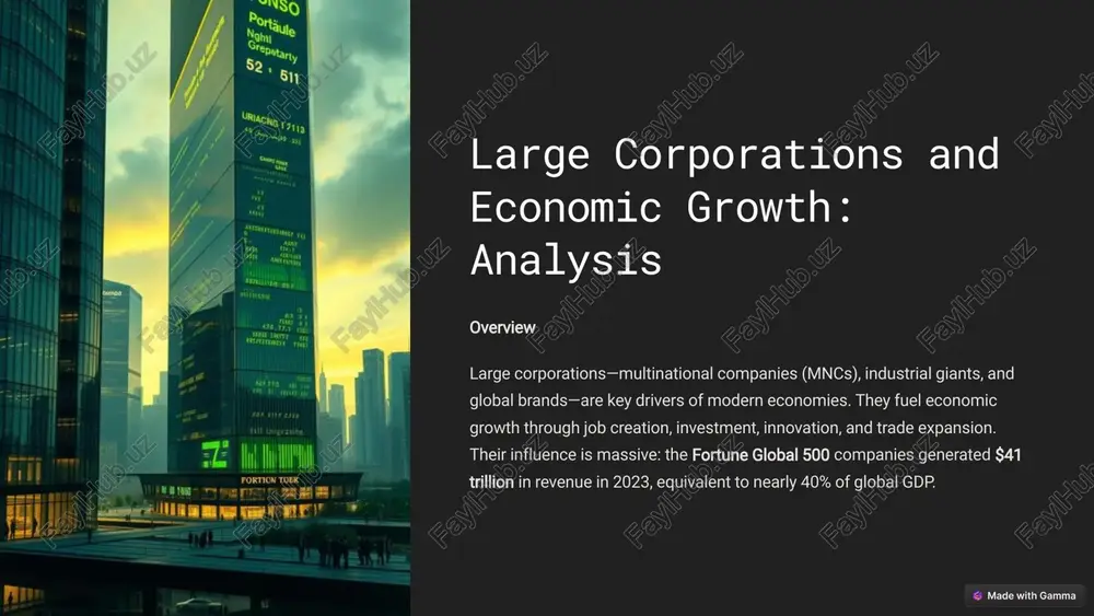 large corporations and economic growth: analysis — PPTX