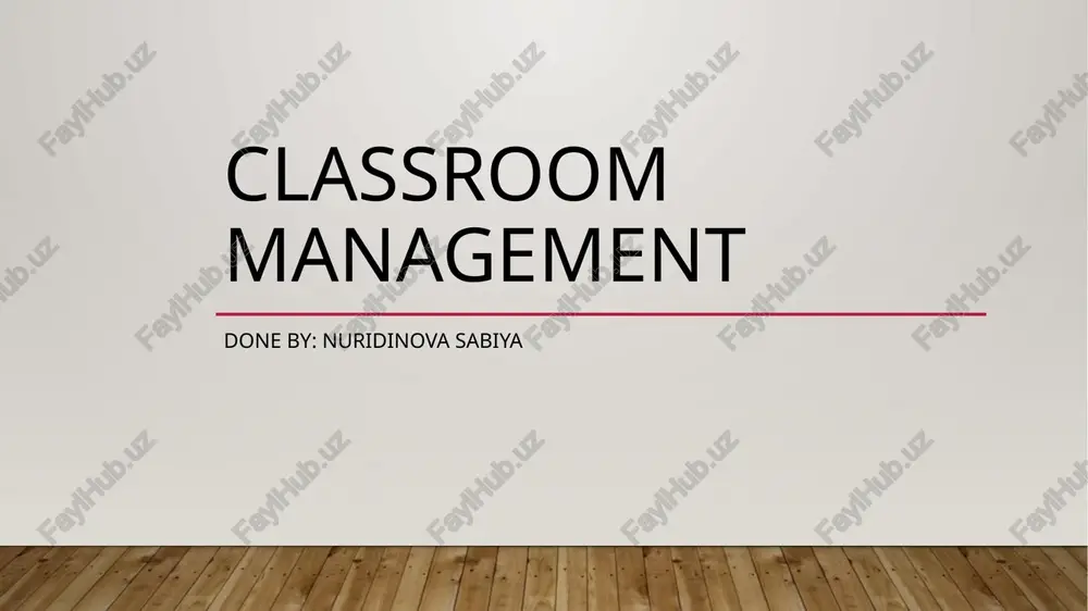 classroom management — PPTX
