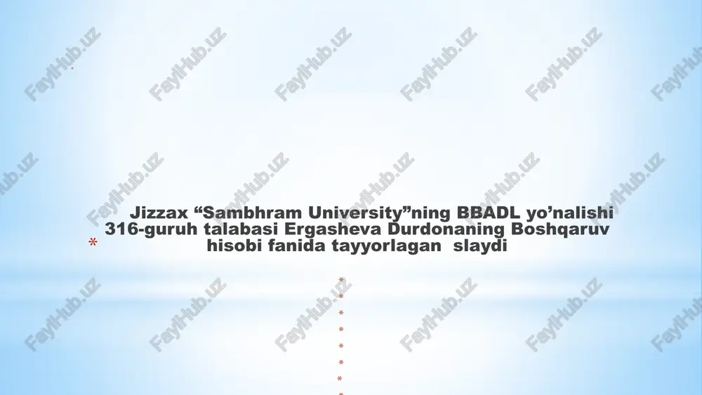 mahsulot ishlab chiqarish tannarxi hisobi — PPTX