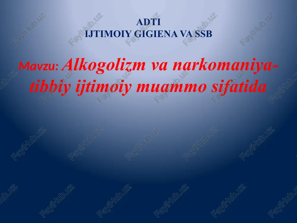 adtiijtimoiy gigiena va ssb — PPTX