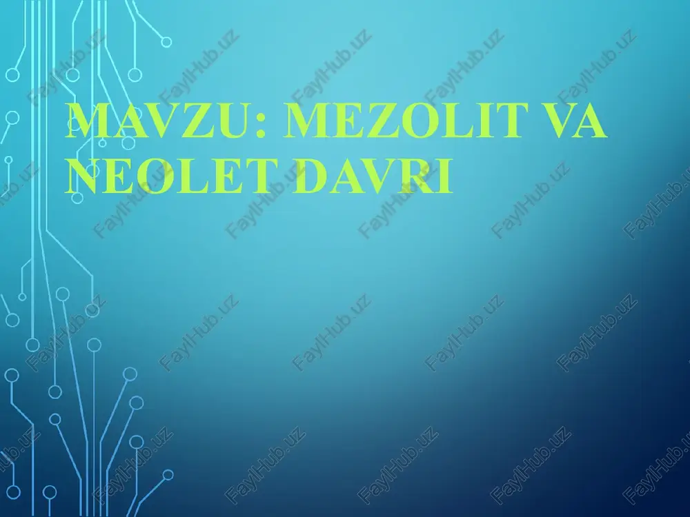 mezolit va neolit davri — PPT