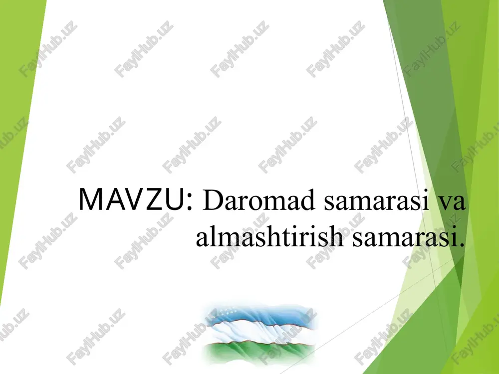 daromad samarasi va almashtirish samarasi — PPT