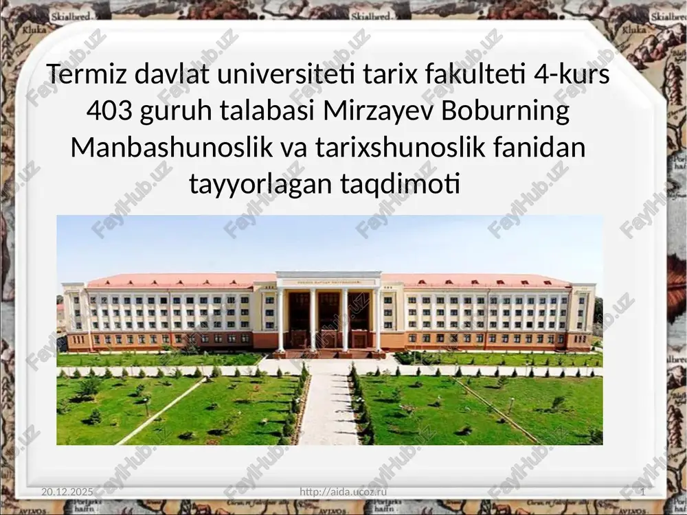 ilk oʻrta asrlar tarixi — PPTX