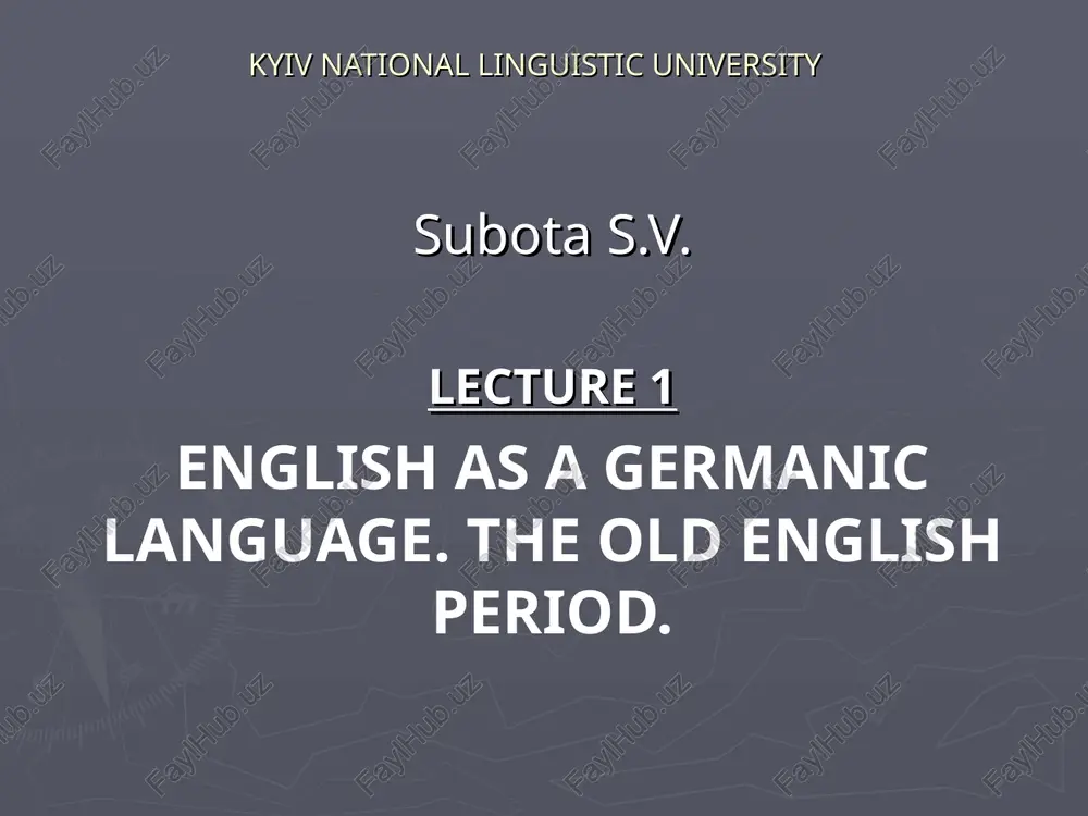 english as a germanic language — PPT