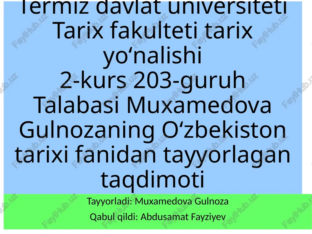 buxoro amirligida mansab va lavozimlar — PPTX
