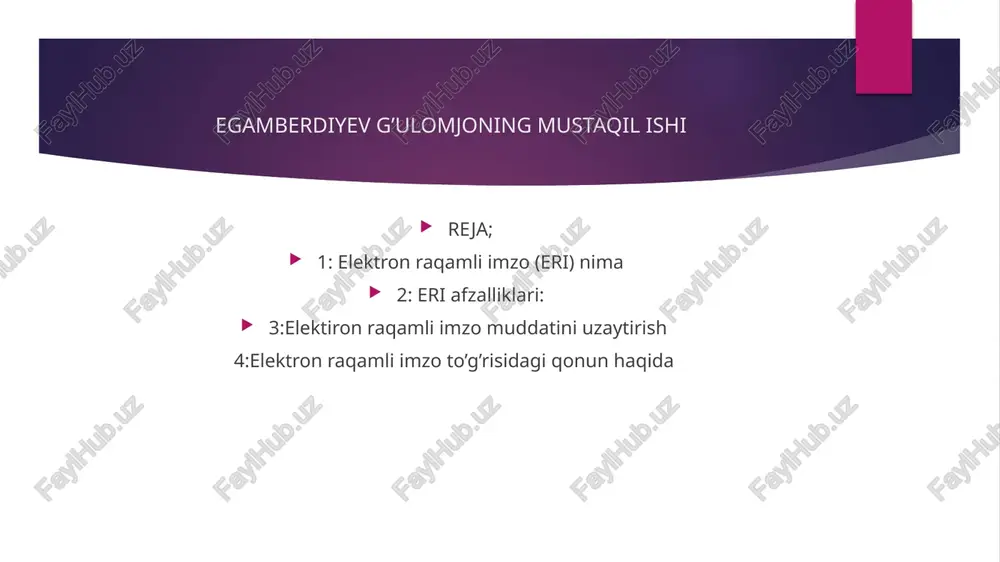 elektron raqamli imzo (eri) — PPTX