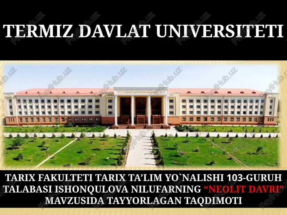 neolit davri — PPTX