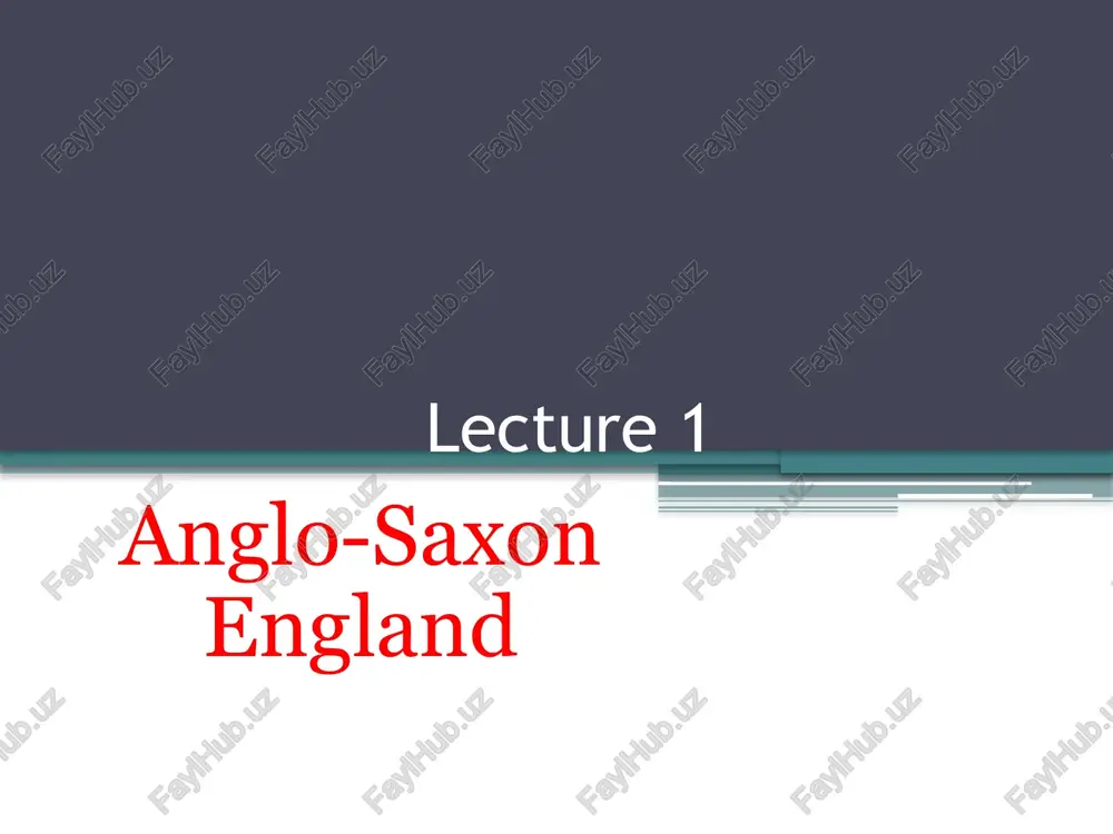 anglo-saxon england — PPTX