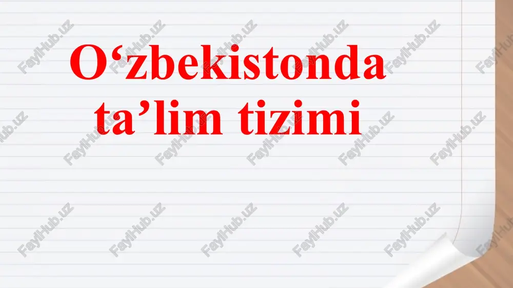 oʻzbekiston ta’lim tizimi — PPTX