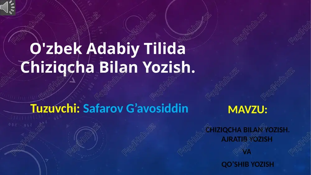 o'zbek adabiy tilida chiziqcha bilan yozish — PPTX