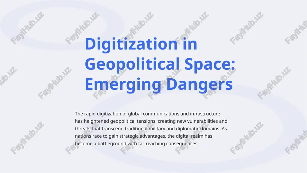 the shift towards a digital geopolitical landscape — PPTX