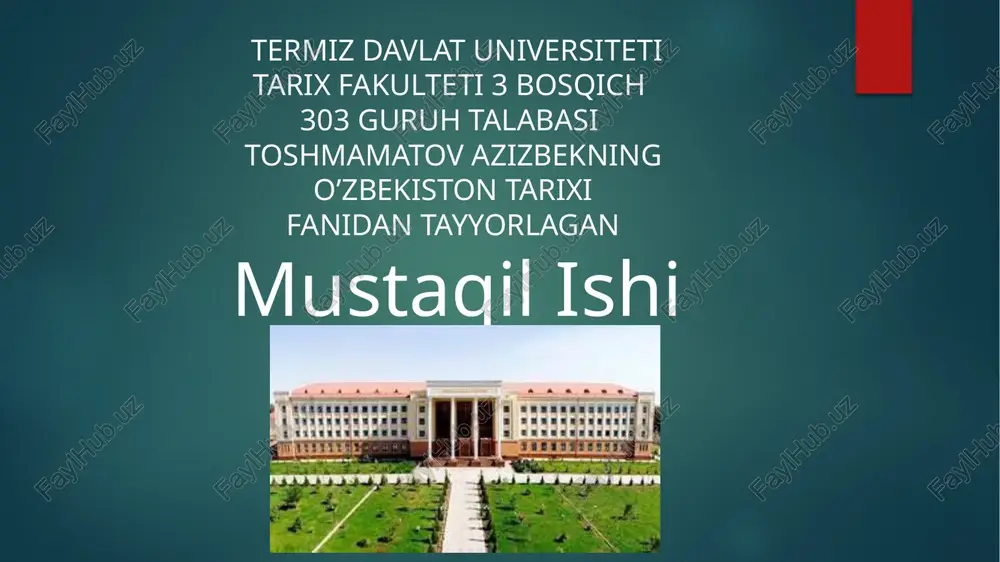 mavzu: sever hokimyatining o'zbekiston tarixi tahlili — PPTX