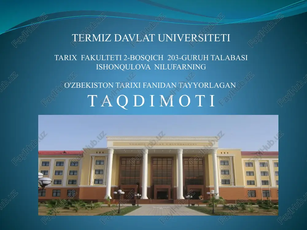qo'qonxonligida saroyun vonlari va mansablari — PPTX
