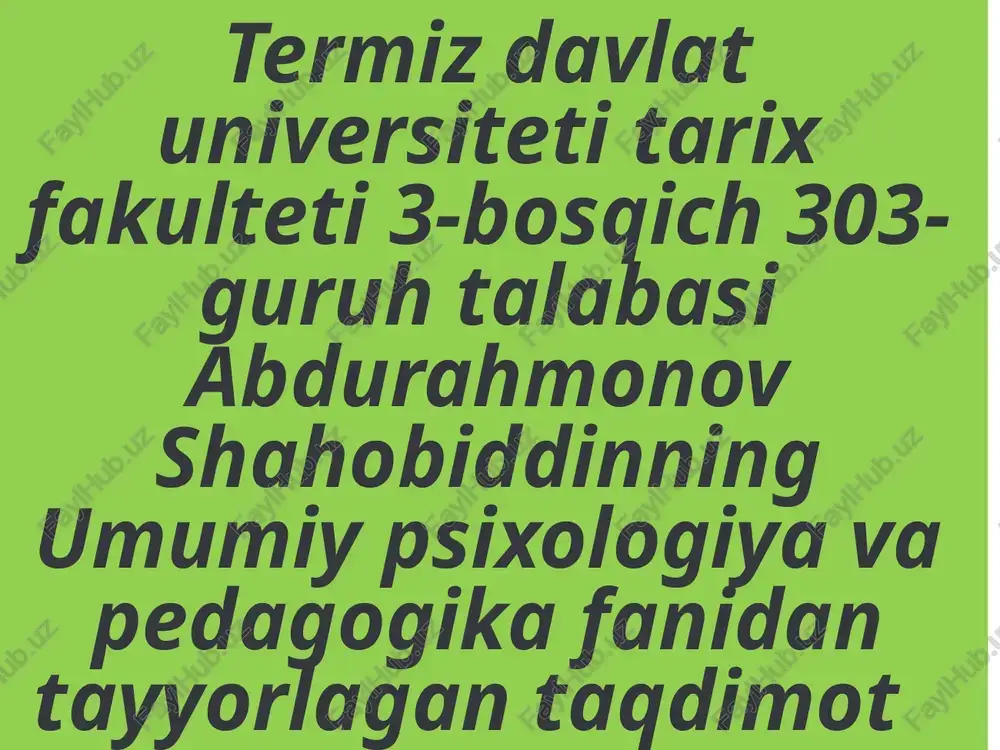 psixodiagnostik metodlar — PPTX