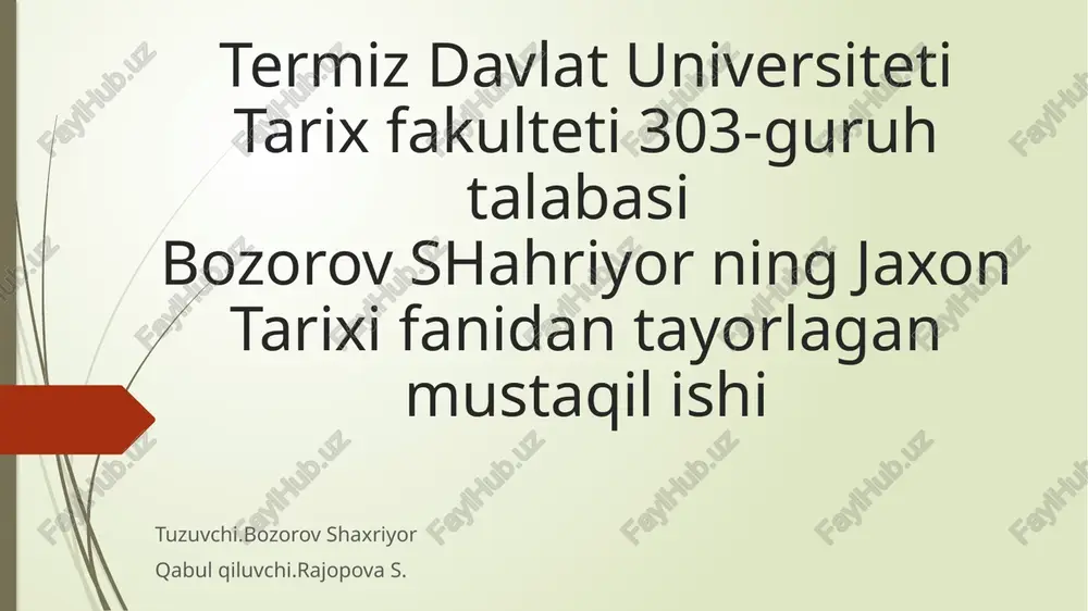 xviii va xix asrda xitoyda yashirin tashkilotlar va xalqqo'zg'olonlari — PPTX