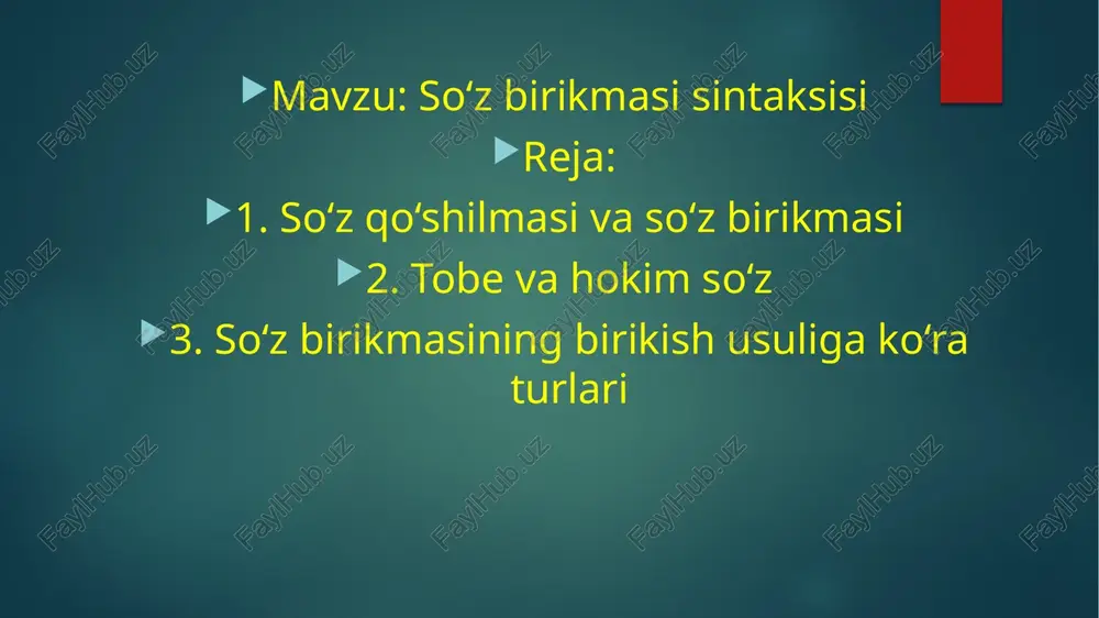 so‘z birikmasi sintaksisi — PPTX