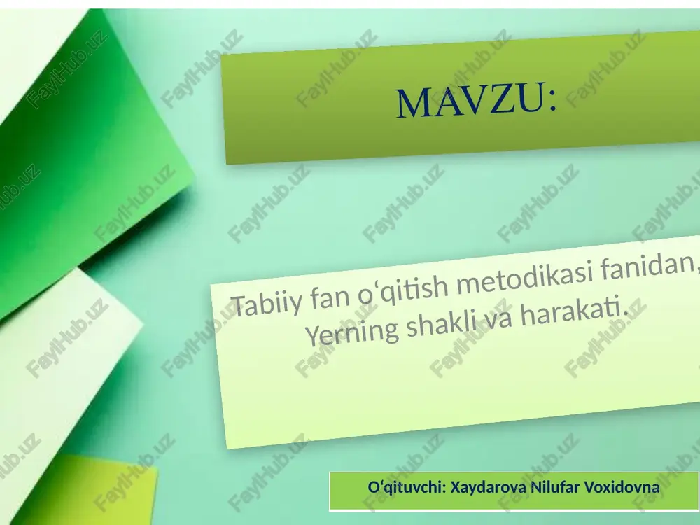 tabiiy fano‘qitishmetodikasi — PPTX