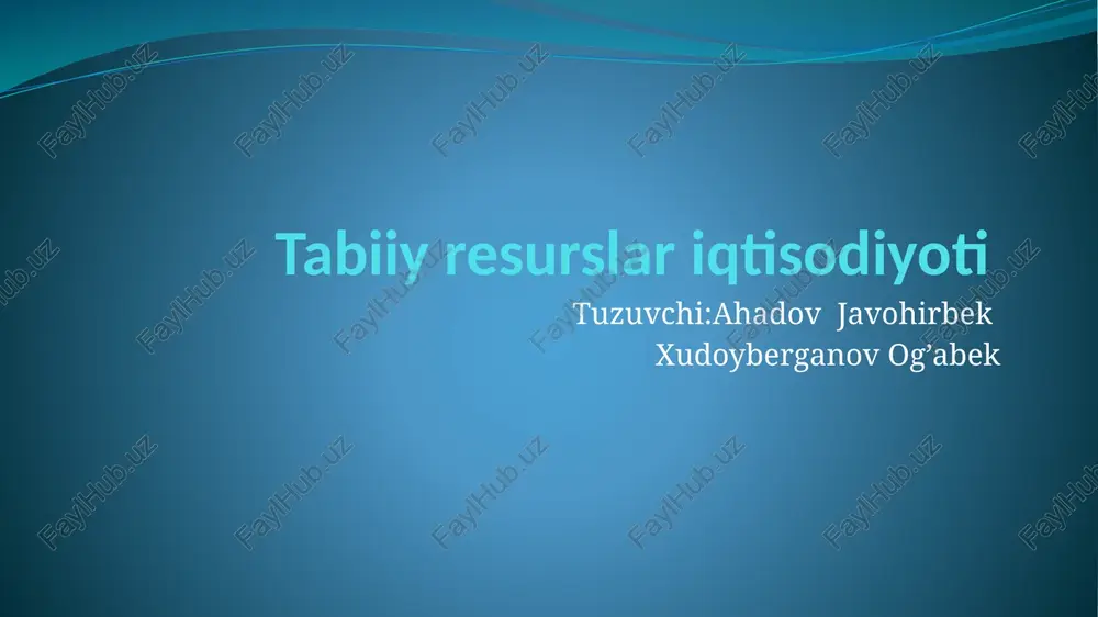 barqaror rivojlanish va ekologik siyosat — PPTX