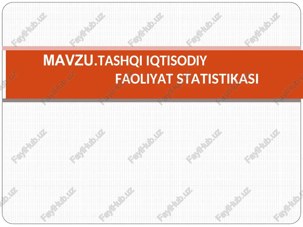tashqi iqtisodiy faoliyat statistikasi — DOCX
