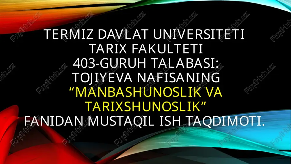sharq qo’lyozmalari va ularning svilizatsiya tarixida tutgan o’rni — PPTX